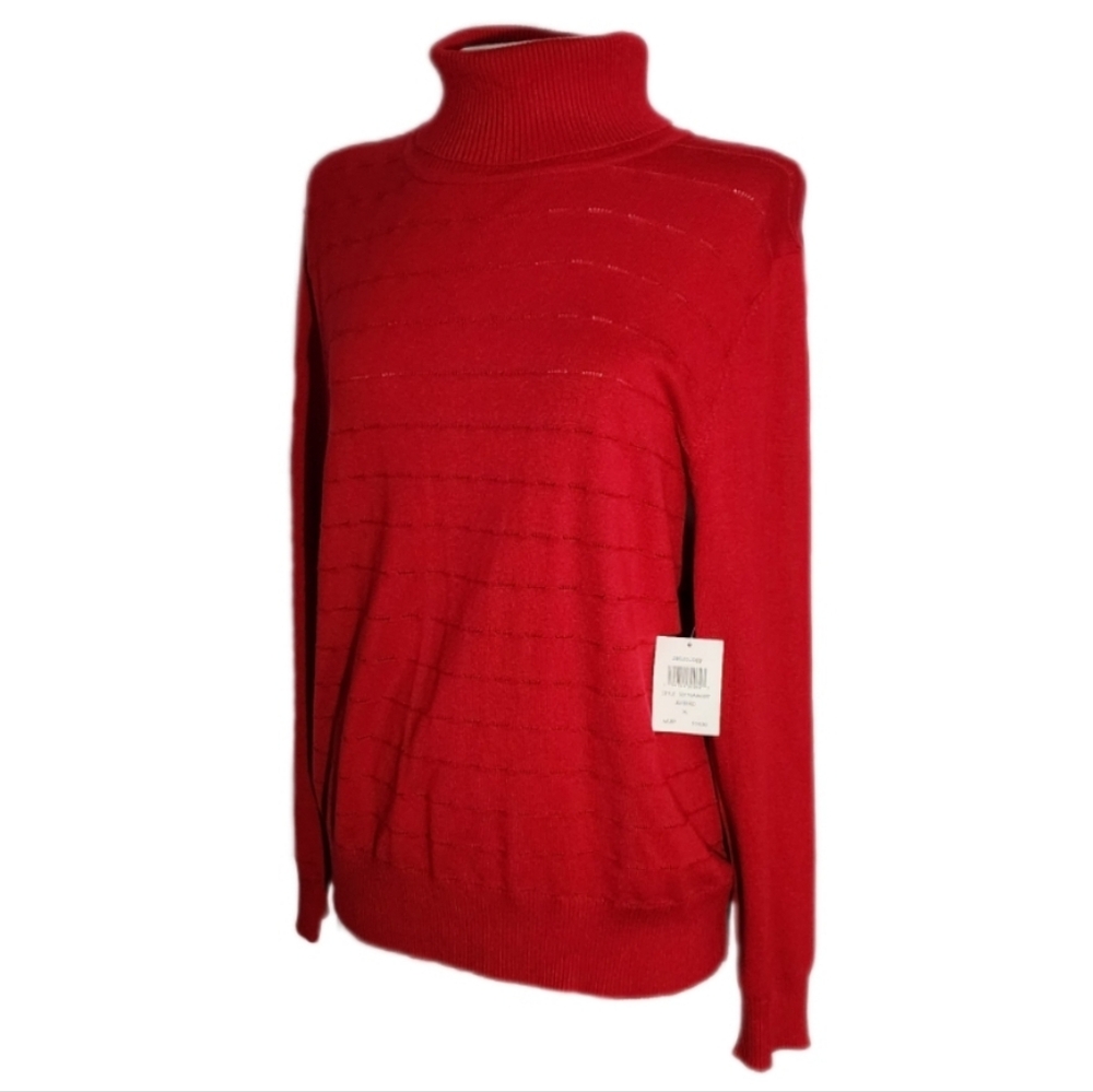 Retrology Long Sleeve Turtleneck Sweater Red Size XL